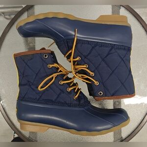 Sperry Men's Saltwater Duck Rain Boot, Navy Nylon 11.5